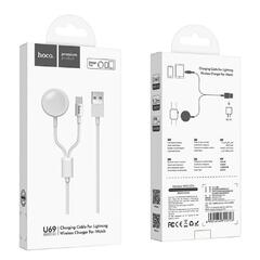 Hoco U69 - кабель для Lightning и беспроводная зарядка для Apple watch