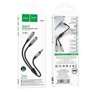 Переходник AUX 3.5мм (папа) - 2 AUX 3.5мм (мама) hoco UPA21 / 25см 