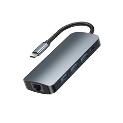 Переходник REMAX RU-U91 Type-C адаптер (HDMI+USB3.0+RJ45+PD, SD, TF, 3.5mm)