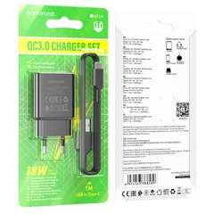 Зарядное устройство Borofone BA72A Spring QC3.0