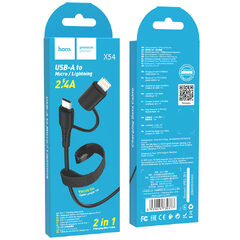 USB-Кабель 2-в-1 “X54 Cool dual” USB to Lightning / Micro-USB