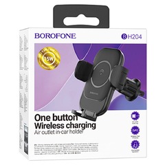 Автодержатель Borofone BH204 с беспроводной зарядкой 15W